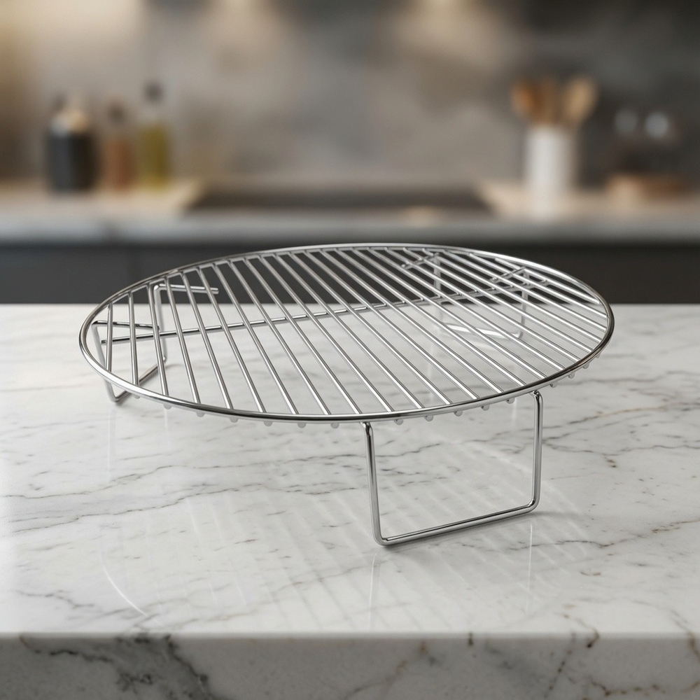 2" Stainless Steel Round Wire Cooking Rack Elevated Grill Grate 11" Diameter - Picture 3 of 3